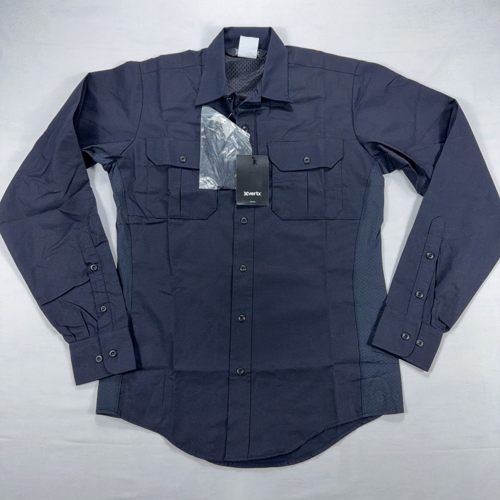 Vertx Phantom LT Tactical Long Sleeve Shirt Medium Long Navy Blue VTX8120 NWT
